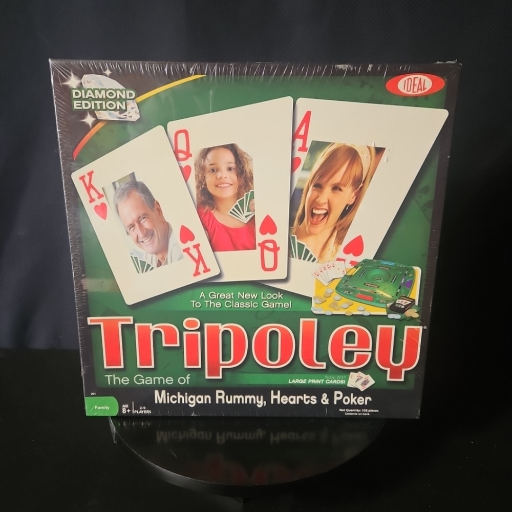 Ideal‎ Tripoley Diamond Edition Card Game - Green and Red
